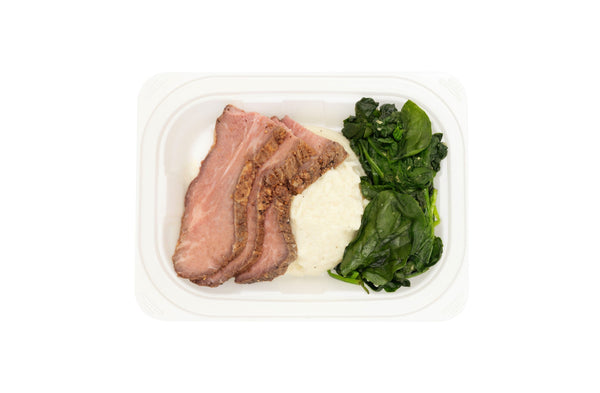 Lean Meat, Spinach and Mashed Potato
