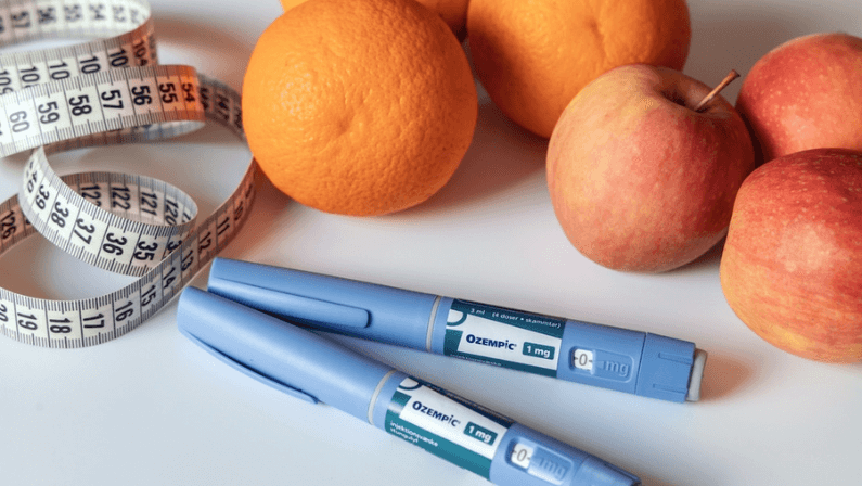 Ozempic Insulin injection pen or insulin cartridge pen for diabetics. Medical equipment for diabetes parients.