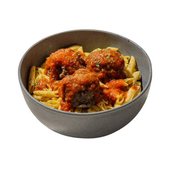 Homemade Beef Meatballs and Pasta Marinara