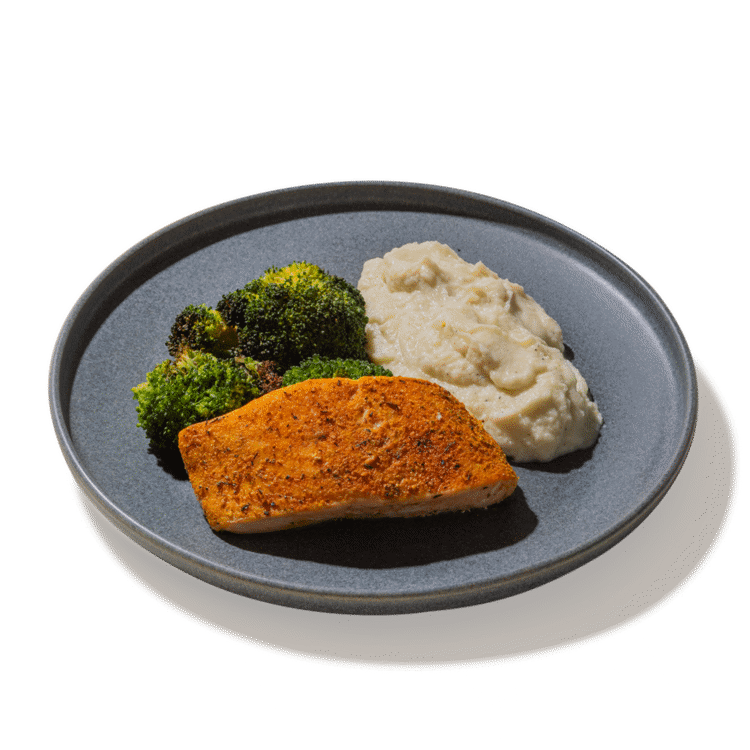 #07 Salmon, Cauliflower Mash & Roasted Broccoli